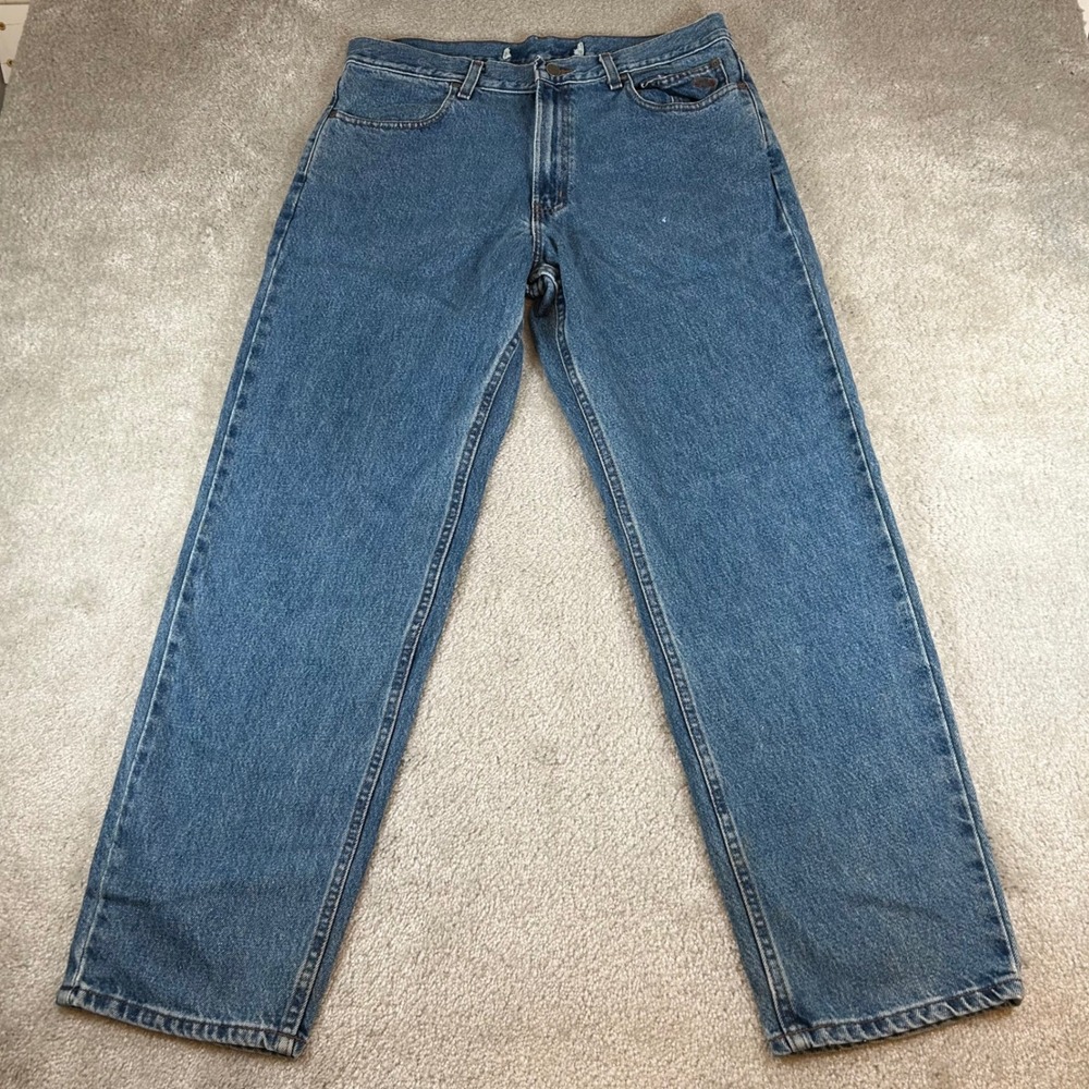 Harley-Davidson Jeans Mens 34x30 Blue Straight Leg Denim Biker Eagle Logo 99025N